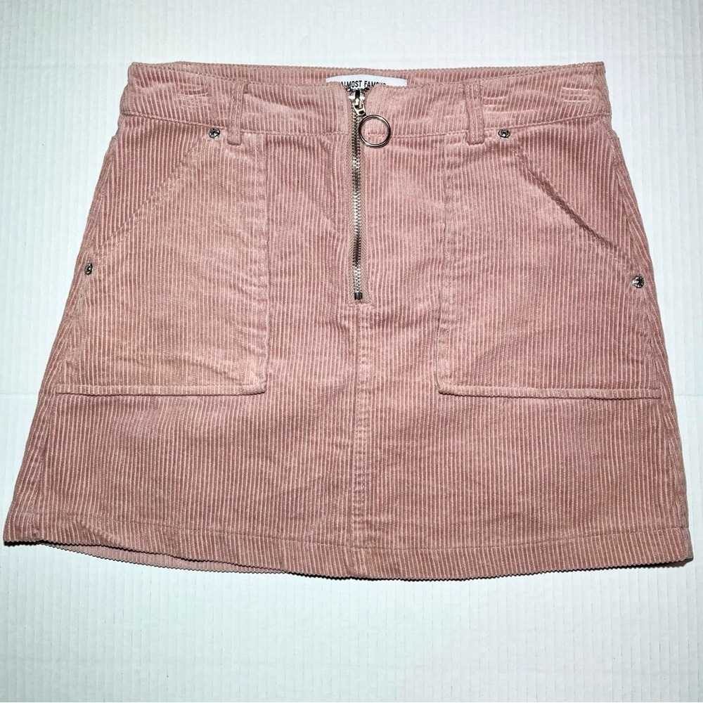 Almost Famous Blush Corduroy A-Line Skirt